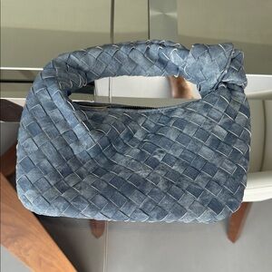 Chic Woven Mini Bag in Denim Blue